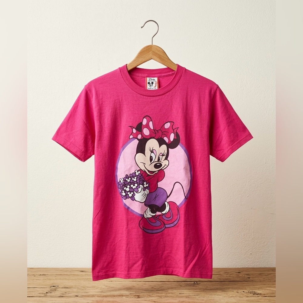 Vintage 90s Disney Designs Minnie Mouse Pink T-Shirt Kidcore Graphic Tee S